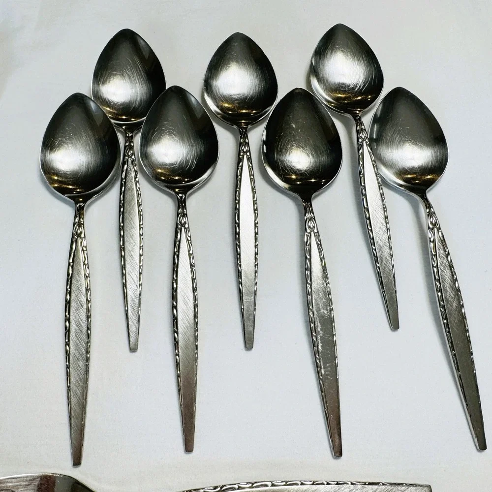 Oneida Community VENETIA Stainless Flatware Burnished Lot 21 Pcs Forks Spoons